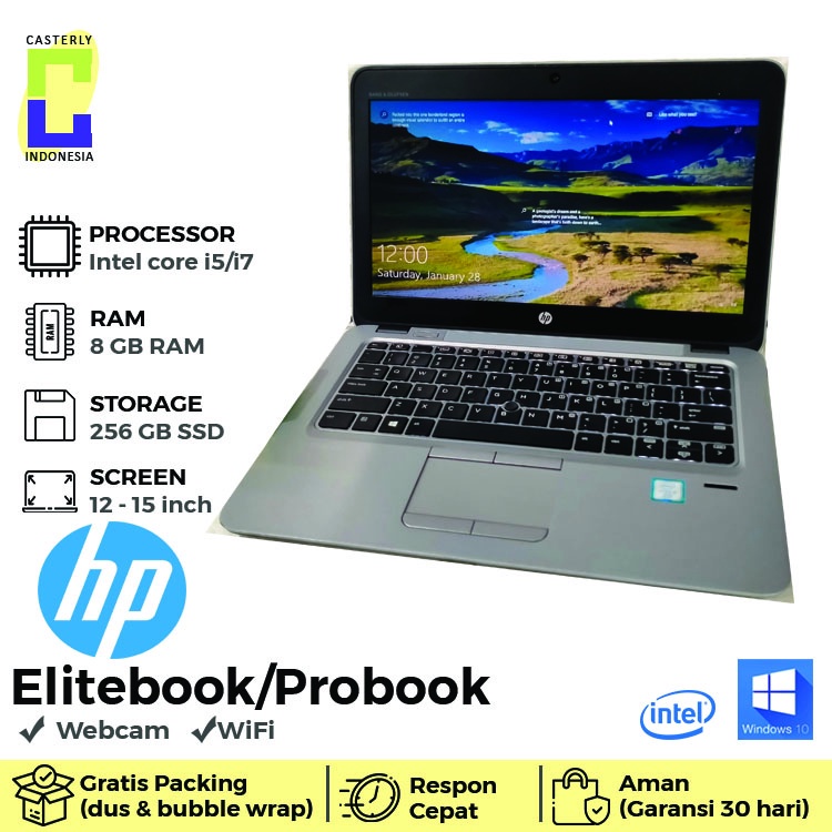 Laptop hp elitebook 820 g3 core i5 ddr4 8 gb ssd 256 gb 12 inch slim