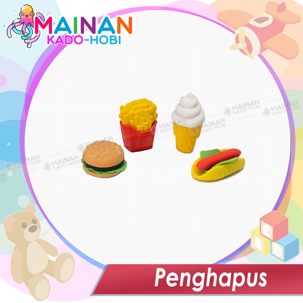 SET STATIONERY ALAT TULIS PENGHAPUS PENSIL ERASER KARET KARAKTER LUCU