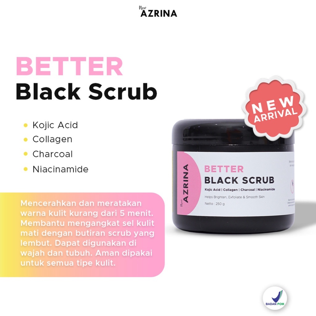 [ FREE GIFT ] Azrina Better Black Scrub - Mencerahkan Menghaluskan Kulit