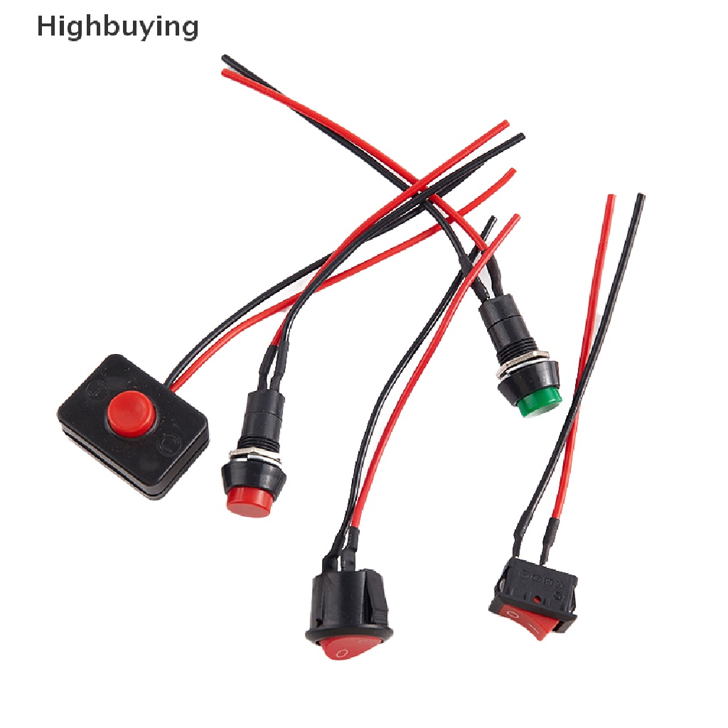 Hbid Push Button Switch Waterproof Kawat Rangkaian Mobil Kecil Perahu Mini Kawat Bulat Glory