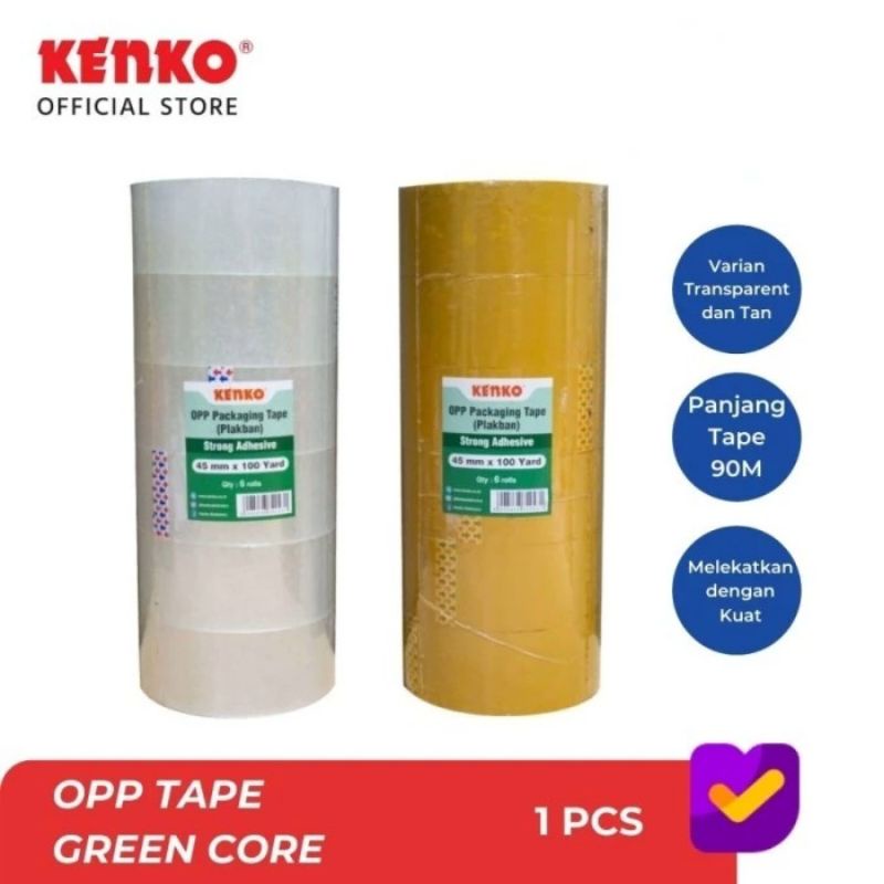 

Lakban Bening / Isolasi Bening KENKO Core Green 45MM X 100Y / Plakban / OPP Tape