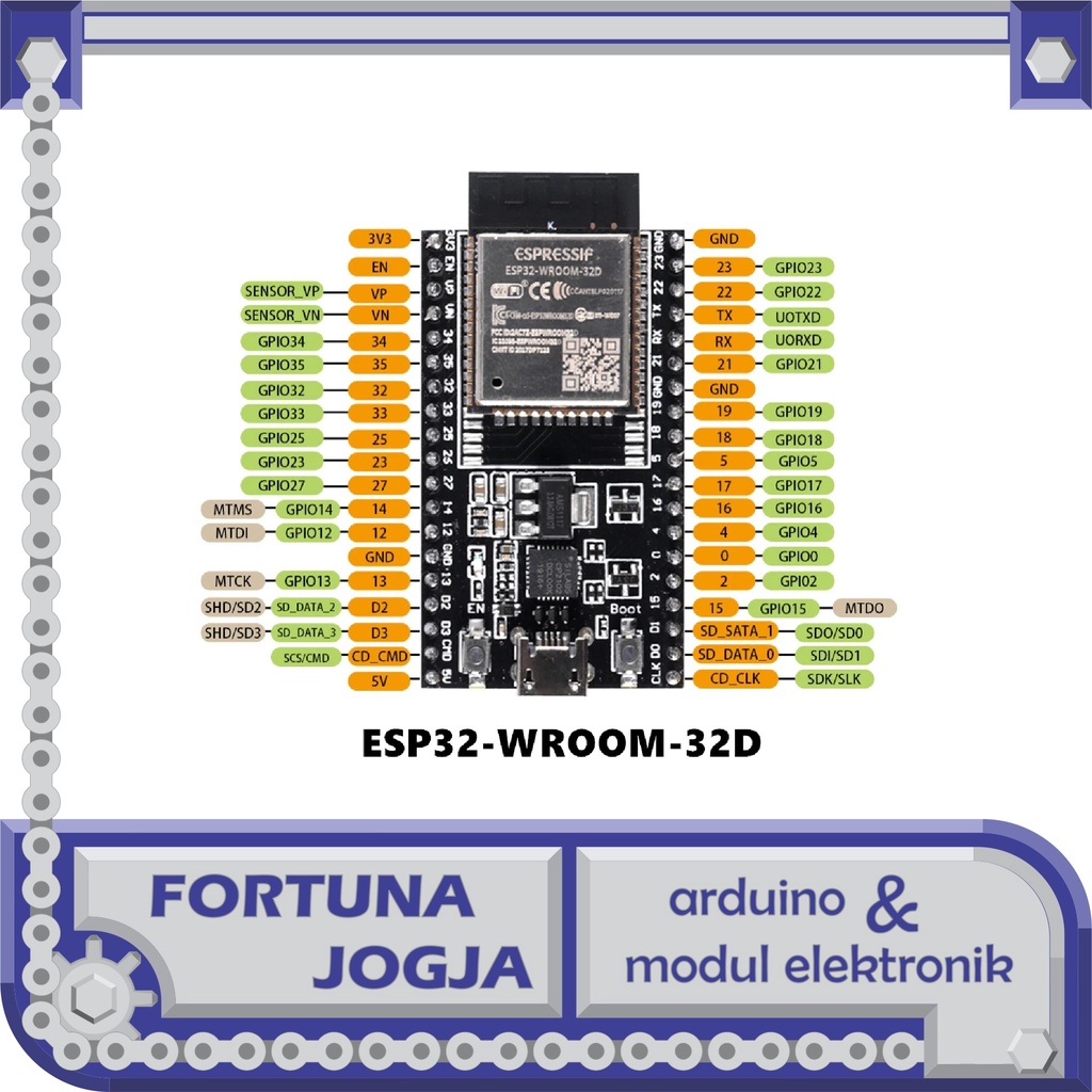 Jtterang Esp32 Devkitc V4 Esp Wroom 32D 32U Development Board