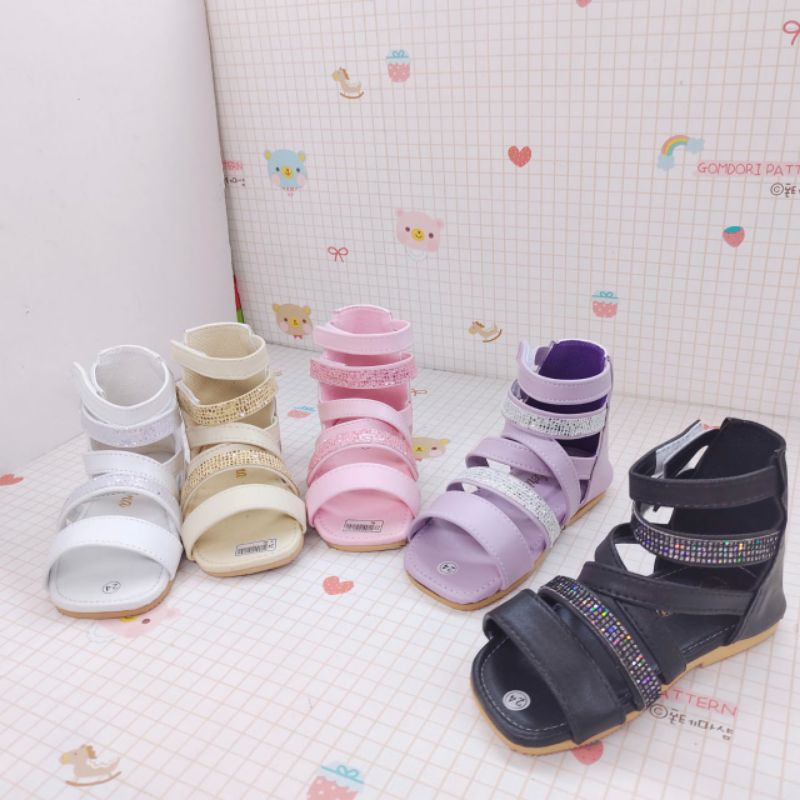 Sandal/Sepatu Anak Perempuan/ Tali Gladiator Velcro