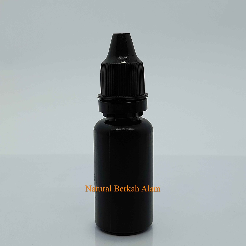 Botol Tetes 15 ml Hitam Tinggi Segel Sumpel Putih / Botol Cendo 15 ml Hitam Tinggi Segel Set Js / Bo