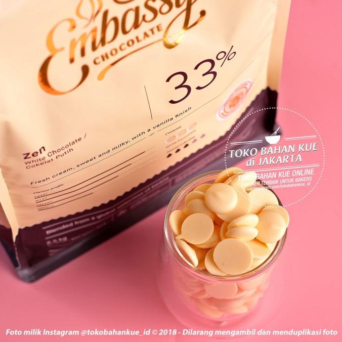 

Embassy Chocolate - Zen 33% 100gr White Couverture Tulip Coklat Putih