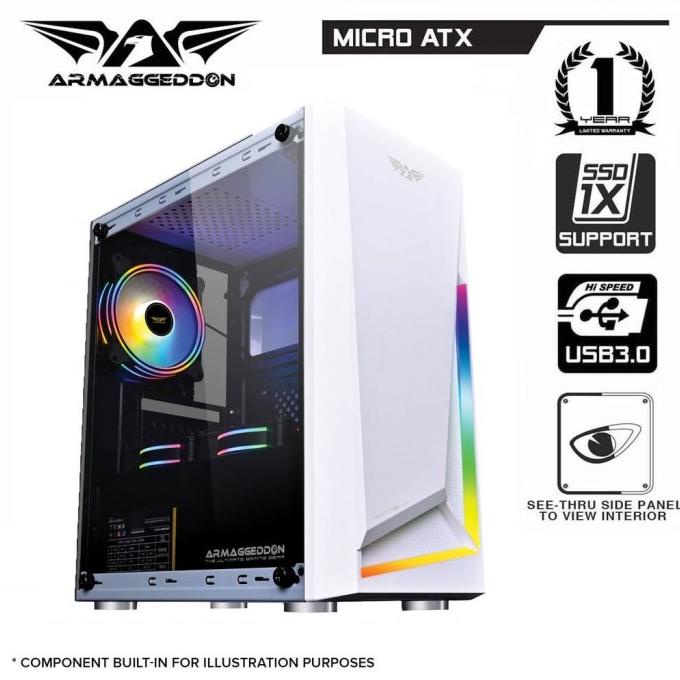 Jual Casing Cpu Gaming Pc Armageddon Nimitz N Aurora Micro Atx T Glass