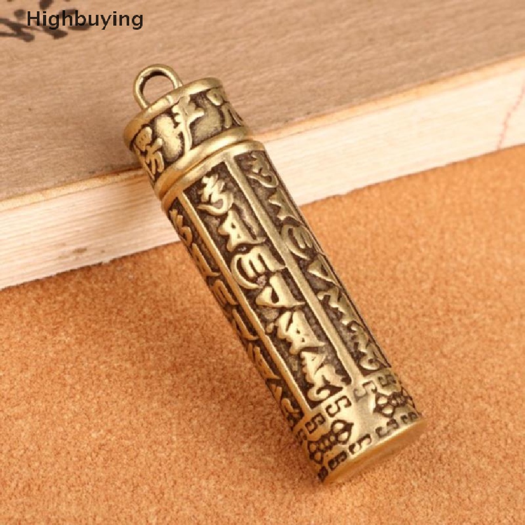 Hbid Liontin Silinder Kuningan Gantungan Kunci Hanging Jewelry Pill Box Wadah Obat Glory