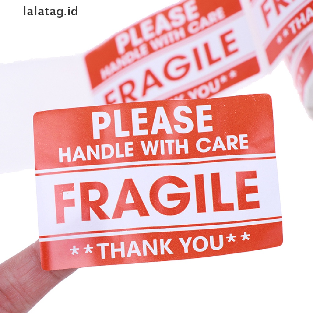 [lalatag] 1000pcs Stiker Fragile Dan Pegangan Dengan Perawatan Untuk Pengiriman Mailing Handle Sticker [ID]