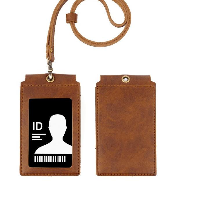 

Best Front Name Tag Quick Card Holder Kulit Id Card Holder Gantungan Nama Kartu Multifungsi Kalung Kantor Pria Wanita
