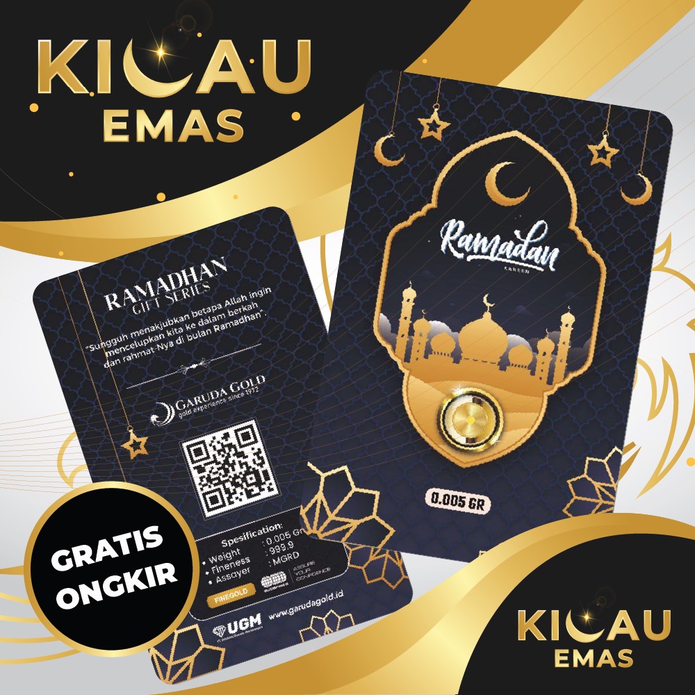 Garuda Gold Ramadhan Hijriyah 0.001 0.005 Gift Series Emas Batangan Murni 24 Karat Bersertifikat
