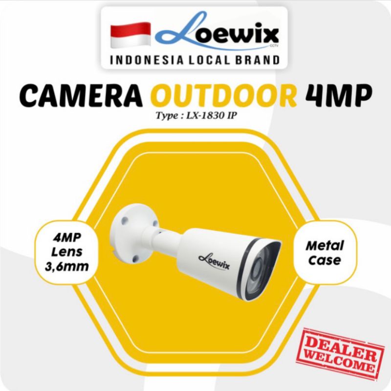 Loewix paket ip camera 4ch 4mp full color komplit tgl pasang paket cctv ip camera