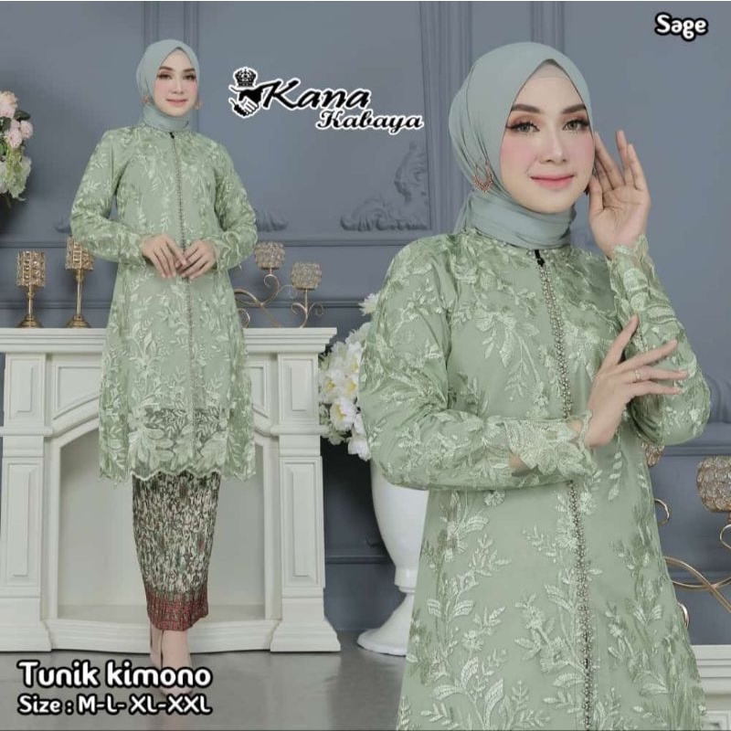 Permata Olshop / Setelan Kebaya Tunik Tulle Payet Modern / Kebaya Kurung Busui / Kebaya Busui / Kebaya Seragam Pernikahan