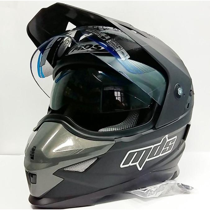 HELM MDS SUPER PRO SUPERMOTO CROSS FULL FACE MOTO BLACK
