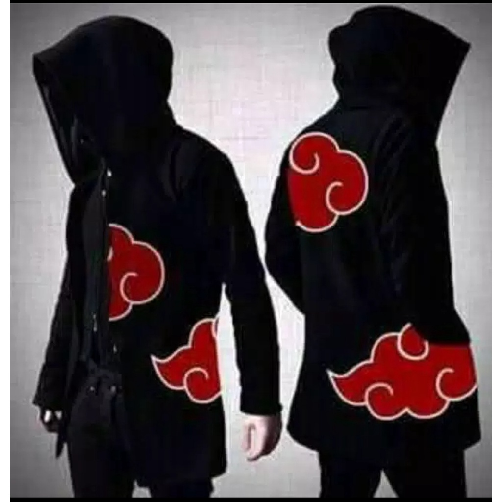 Jubah Akatsuki Logo Awan Zipper Hoodie