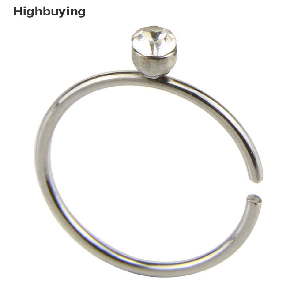 Hbid 14PCS/Set Stainless Steel Kristal Hidung Hoop Septum Cincin Tulang Studs Body Glory