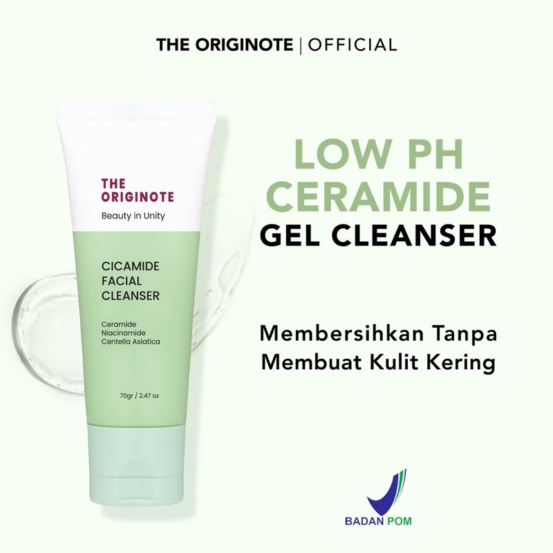 BISA COD - The Originote Cicamide Facial Cleanser 70gr - Face Wash Facial Wash Sabun Cuci Muka Mencerahkan with Ceramide, Niacinamide and Centella Asiatica【BPOM】