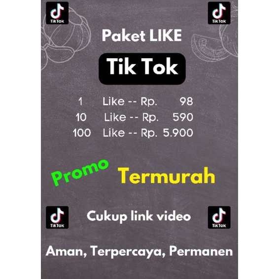 Tiktok Like, Termurah, Garansi