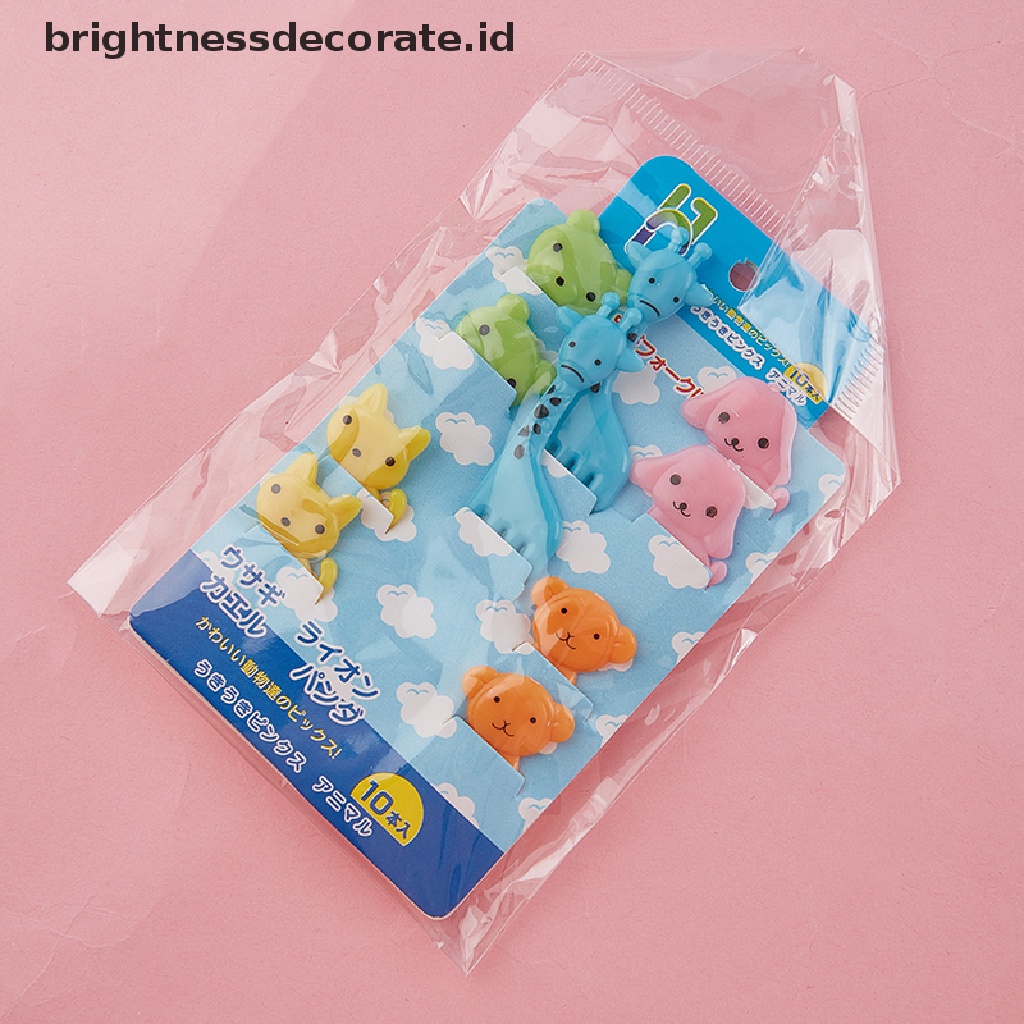 [Birth] Garpu Buah Mini Kartun Anak Snack Kue Dessert Fruit Pick Tusuk Gigi Decor [ID]