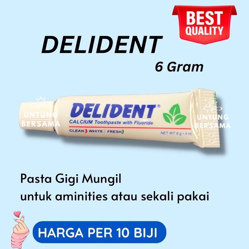 ❤️UB❤️ {10 BIJI} PASTA GIGI DELIDENT 6Gram isi 10 Biji