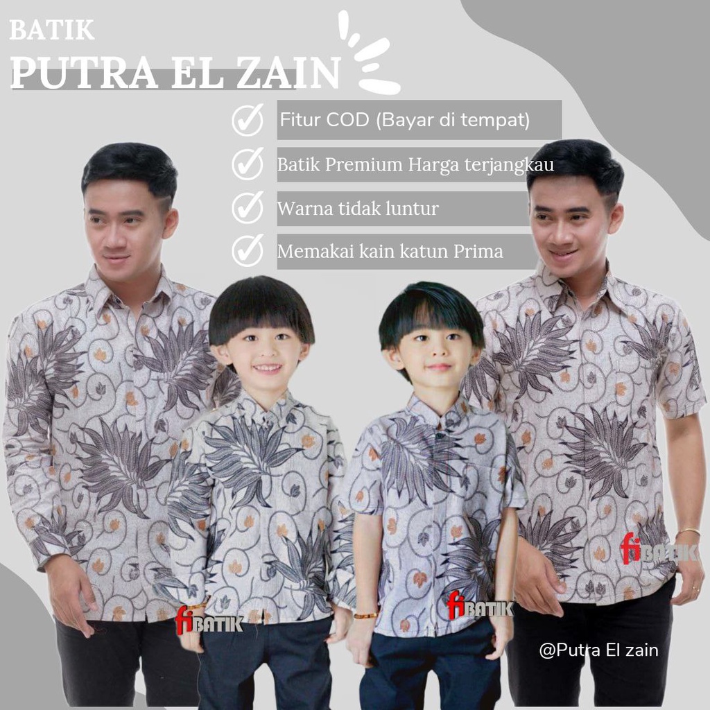 TERBARU Couple sweet || couple batik ayah dan anak cowok BATIK ABU