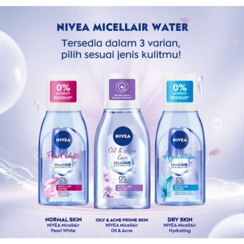 NIVEA MICELLAIR HOKKAIDO ROSE OIL INFUSED PEARL AND WHITE 125ML MICELLAR WATER HYDRATION