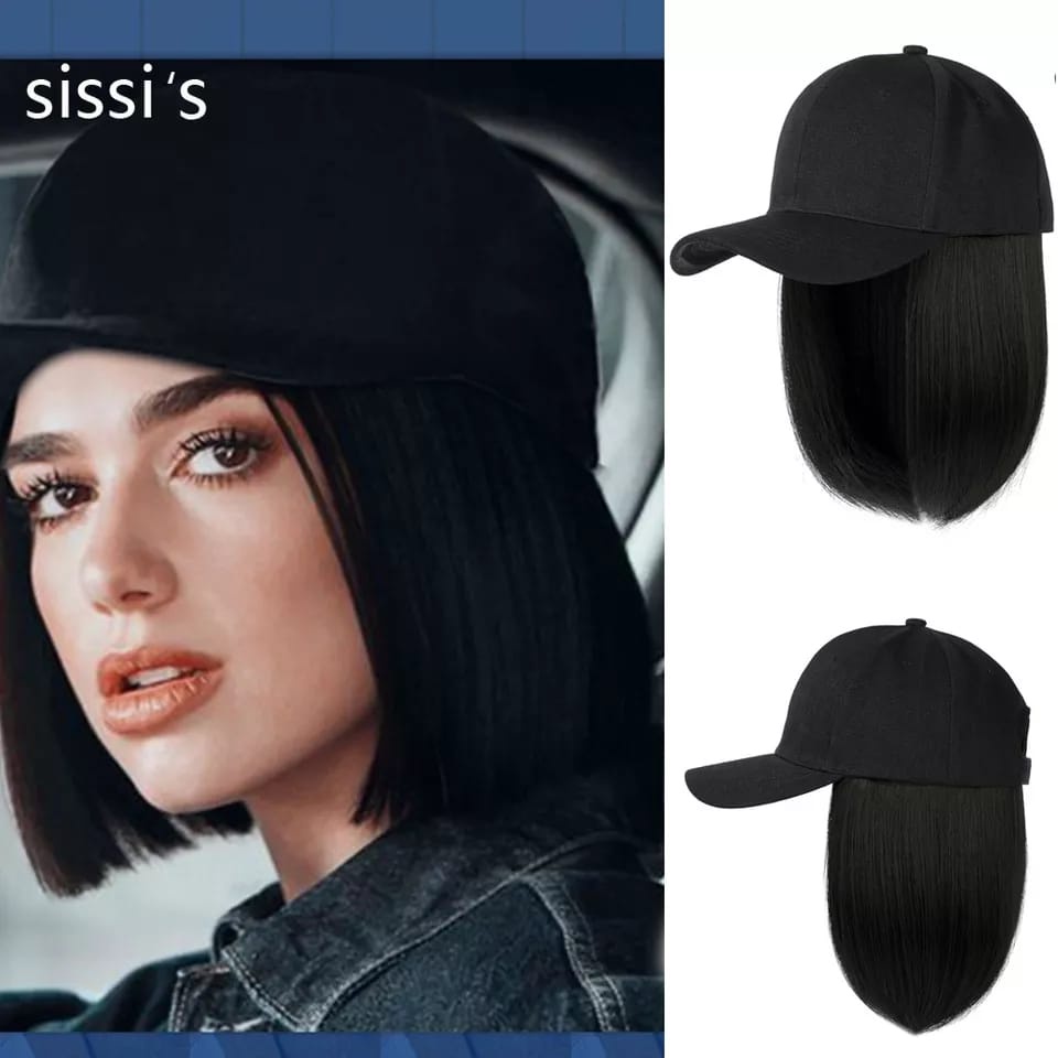 Topi Baseball Wig Pendek 25 - 30CM Rambut Estension Palsu RAMBUT PENDEK