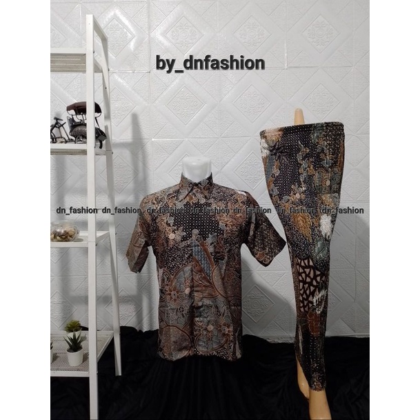 BATIK COUPLE/KEMEJA BATIK COUPLE/BATIK COUPLE COKLAT/BATIK COUPLE LENGAN PENDEK/KEMEJA BATIK/BATIK TERLARIS