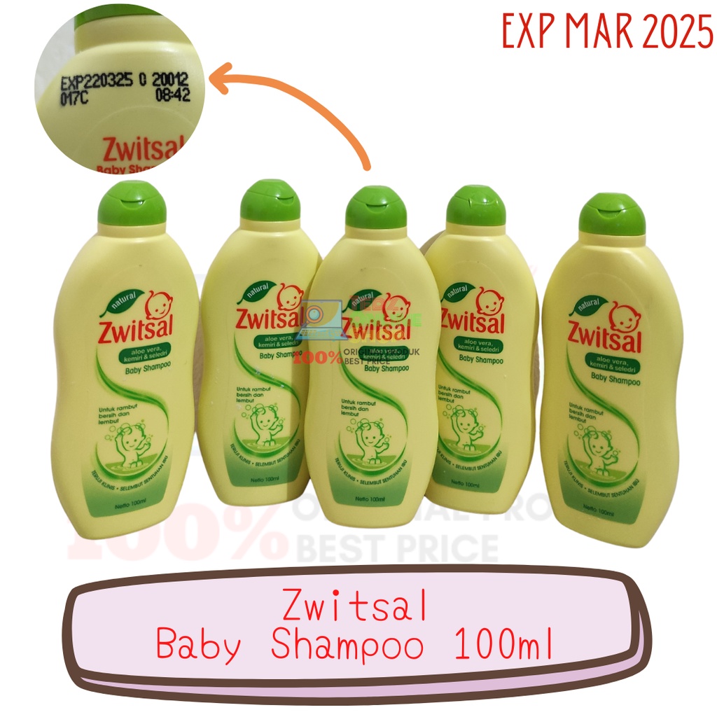 Zwitsal Baby Shampoo Natural Aloe Vera, Kemiri &amp; Seledri 100ml