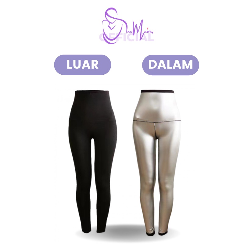 Pakaian Olahraga Legging Leging Lengging Lajing Laging Celana Sport Senam Fitness Fitnes Gym Jumbo Baju Sauna Penghilang Pembakar Susut Lemak Pelangsing Tubuh Badan Perut Paha Pinggang Betis Wanita Dewasa Perempuan Cewek Cewe Full Silver Terbaru Premium