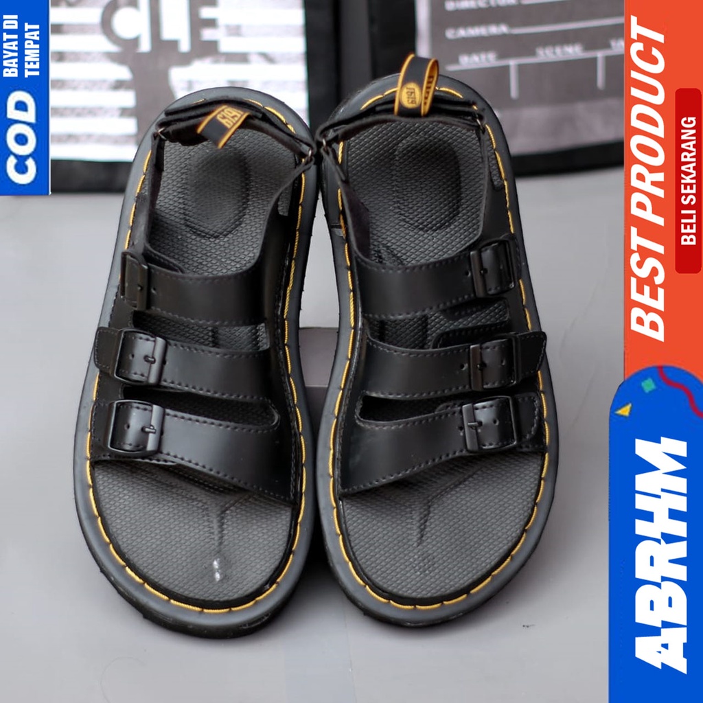 Sandal Sepatu Docmart Pria Sendal Slide Selop Pria Abrhm CROWD
