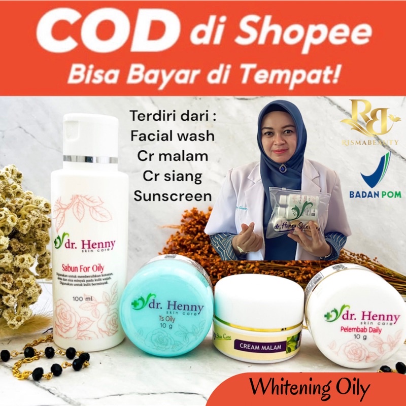 CREAM DHC PAKET WHITENING OILY DR HENNY CHAERANI