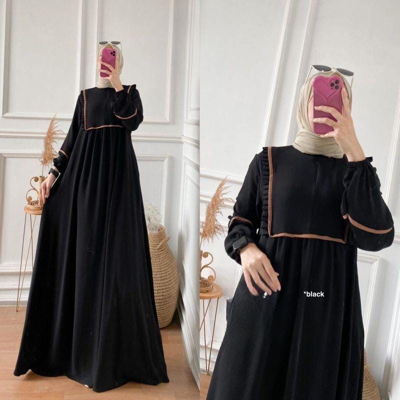 Baju Gamis Muslim Wanita Crinkle Gamis Terbaru 2023 New Mozay Maxy Pakaian Muslim Wanita Kekinian 2023 Fashion Muslim Outfit Gamis Lebaran Viral