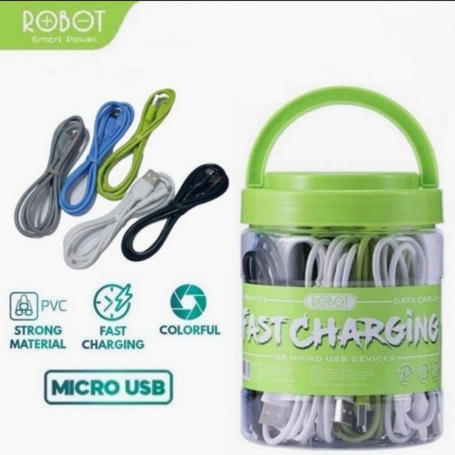 Robot RBM100s Kabel Micro Usb 2A 100 CM - Robot Kabel Charger Data 1m