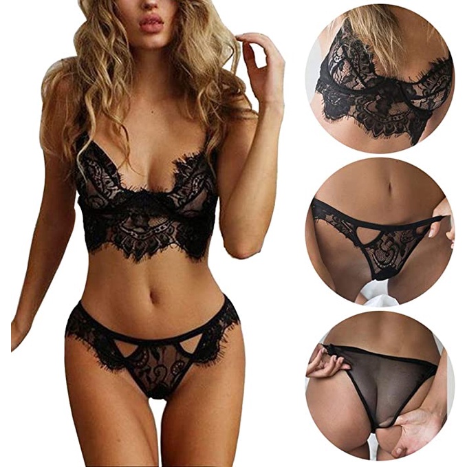 CLEARANCE SALE - BR0037 - Set Lingerie Wanita Bra Celana Dalam Bahan Lace