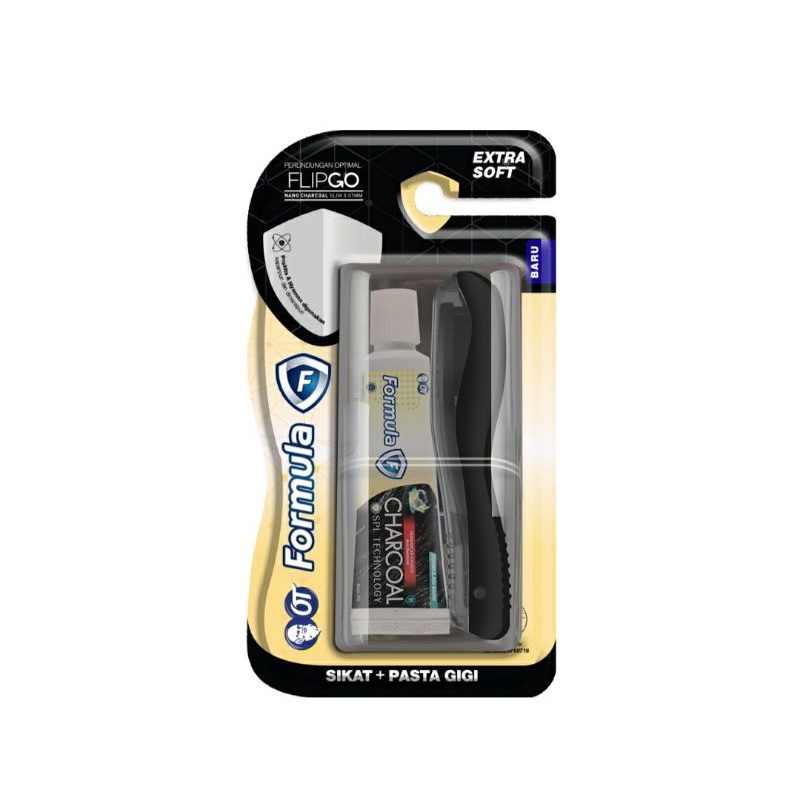 Formula Sikat Gigi Flip Go Nano Charcoal Extra Soft