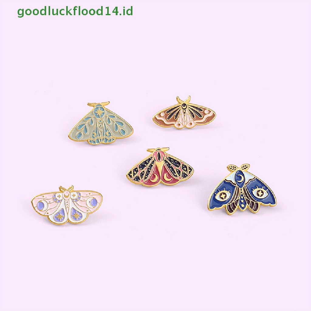 [GOOGFOUR] Warna Ngengat Enamel Pin Art Paing Serangga Tas Bros Kerah Lencana Kartun Perhiasan [TOP]