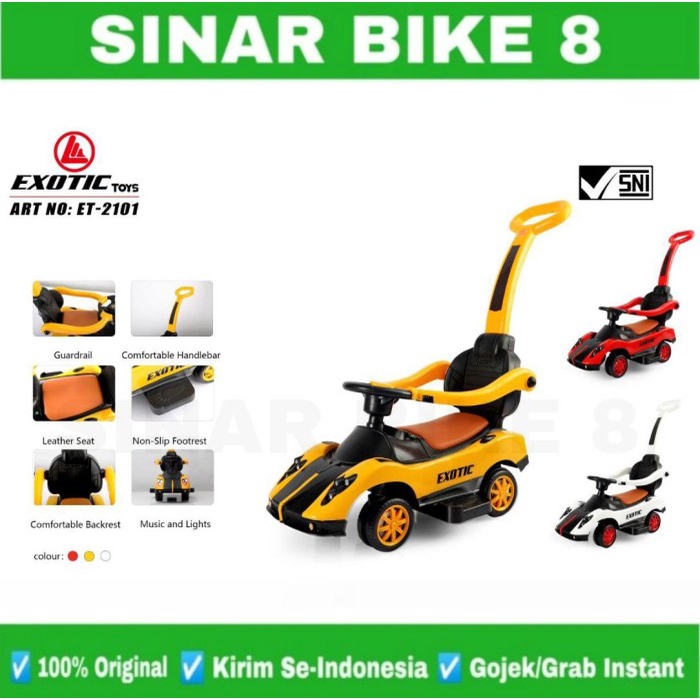 Mobil Dorong Tolocar Anak Ride On EXOTIC ET 2101 Musik Lampu Mobilan