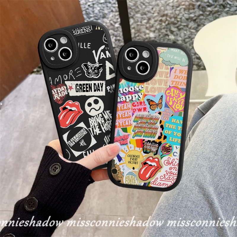 Case Kompatibel Untuk Samsung A04 A12 A13 A50 A03s A03 A32 A50s A23 A22 A53 A04s A52 A52s A73 A21s A30s A10s A20 A72 A71 A51 A11 A20s A31 Stiker Label Huruf Kupu-Kupu Soft Case