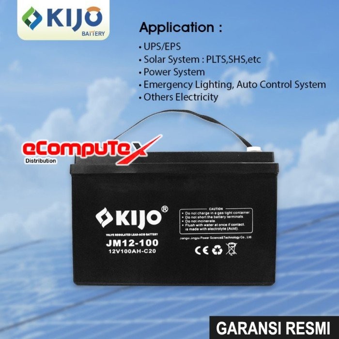 BATERAI UPS VRLA 12V 100AH KIJO / BATTERY AKI KERING 100 AH ACCU ( KHUSUS INSTANT )