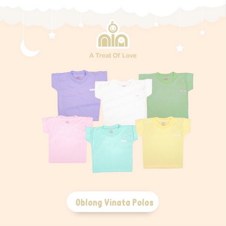 NIA Baju Oblong Bayi Vinata Unisex Motif Polos Katun