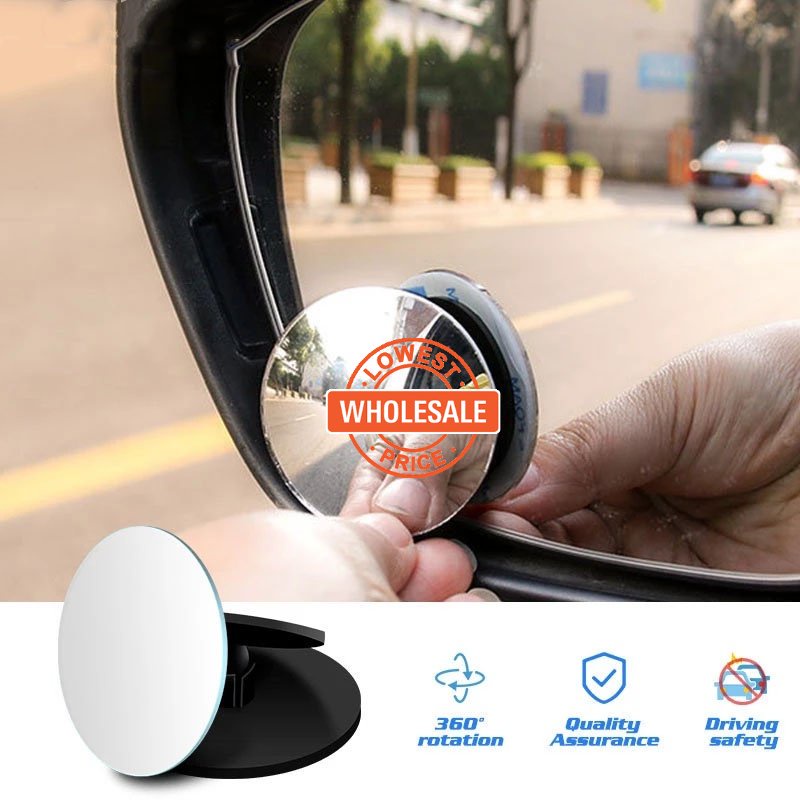 [Harga Grosir]1pc Kaca Cembung Blind Spot Mobil Universal Tanpa Frame 360 Derajat Adjustable/Hot Sale