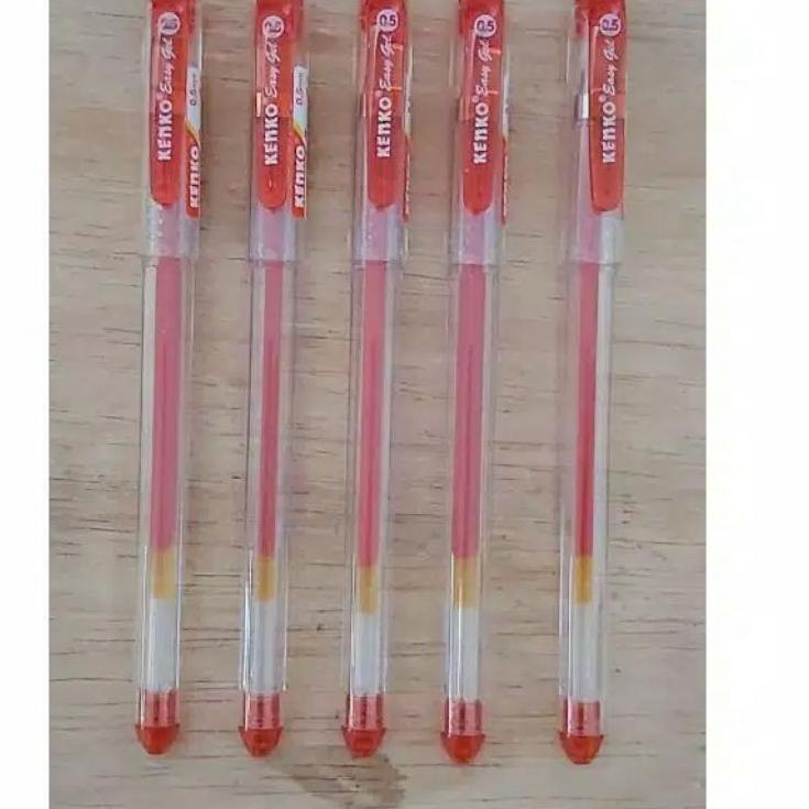 

Paket Surprise KENKO easy gel merah 0.5mm pulpen pena 1 Pack / 12 Pcs