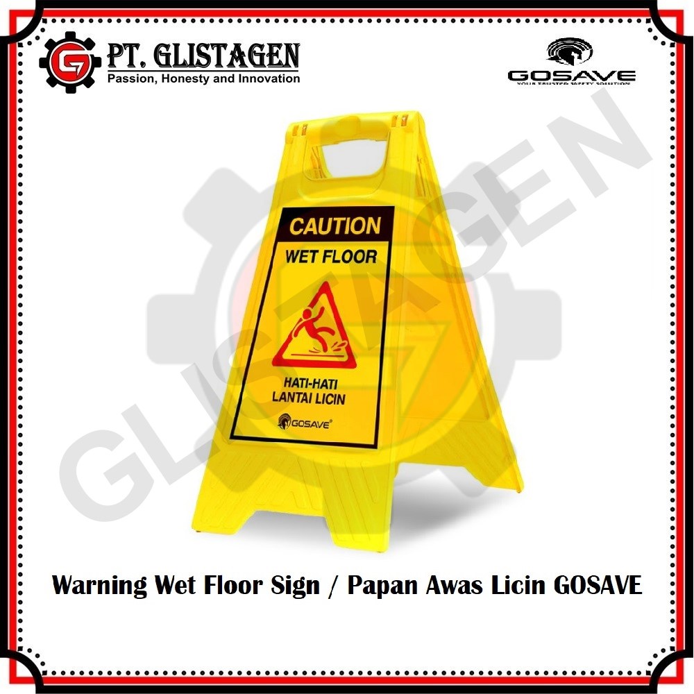 GOSAVE Papan Peringatan Lantai Basah Licin Warning Sign Floor Wet Floor