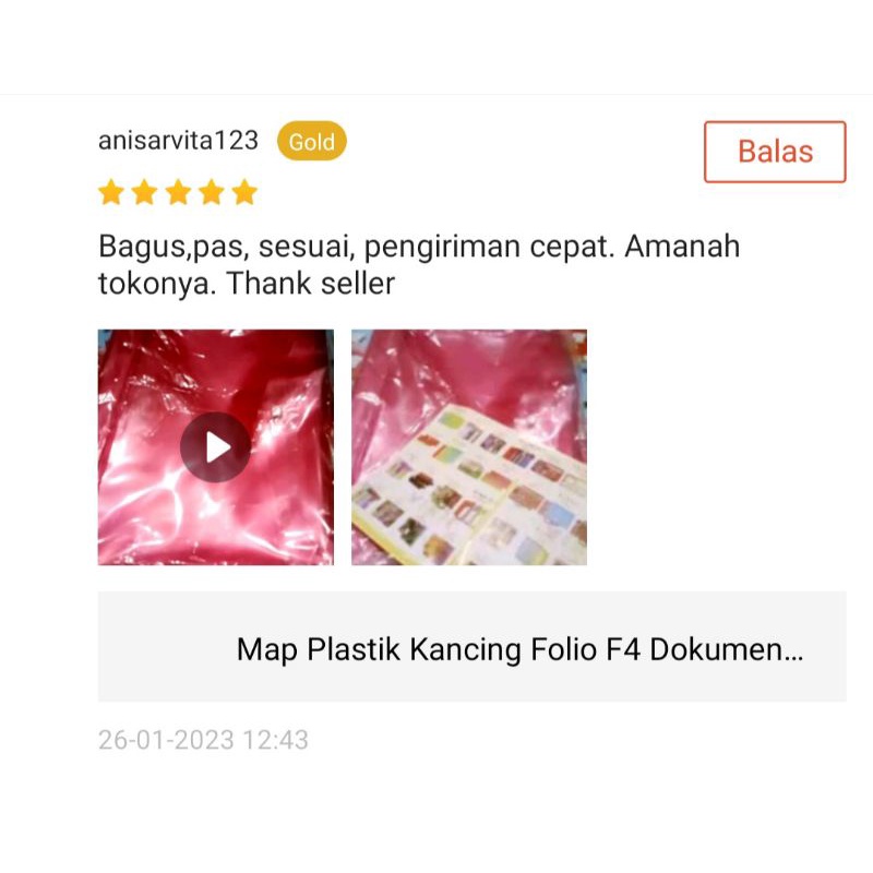 Map Plastik Kancing Folio F4 Dokumen 1lusin isi 12 pcs