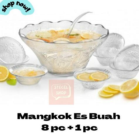 Maxim Punch Set 10 pc / Mangkok Kaca set untuk Es Buah