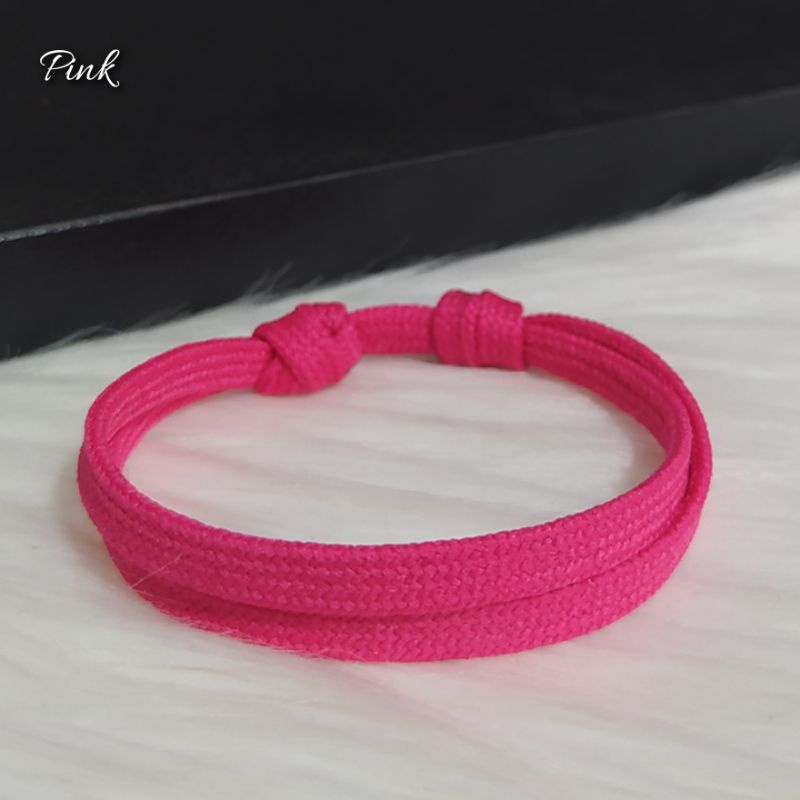 (PerGross) Gelang Simpel Pipih Polos Bahan Tali Prusik Isi 144pcs