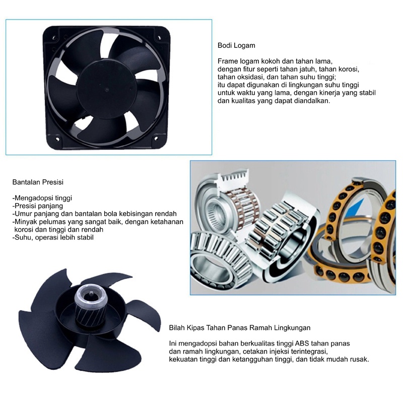 FAN AC 220V 20X20CM COOLING FAN 220V KIPAS ANGIN 20X20 FAN 20CM