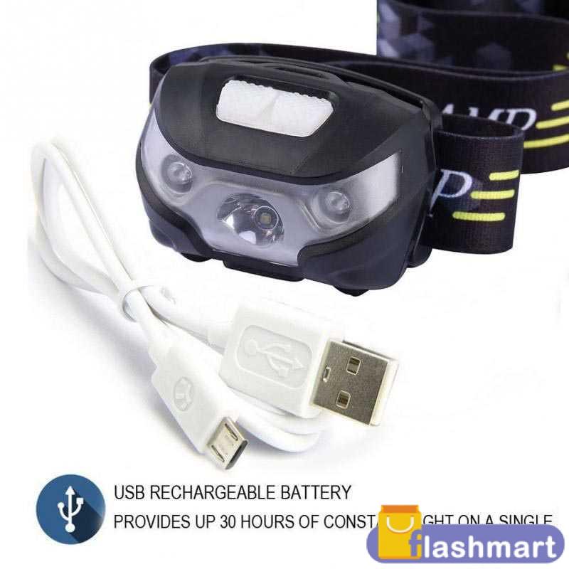 Flashmart Headlamp Flashlight Rechargeable USB + Motion Sensor - Z20T19