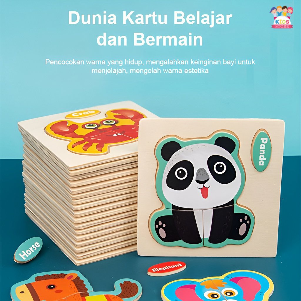 Puzzle Mainan Kayu Edukasi Anak Laki Laki Perempuan | Wooden Cognitive Puzzle Jigsaw | Hadiah Ulang Tahun Anak Cowok