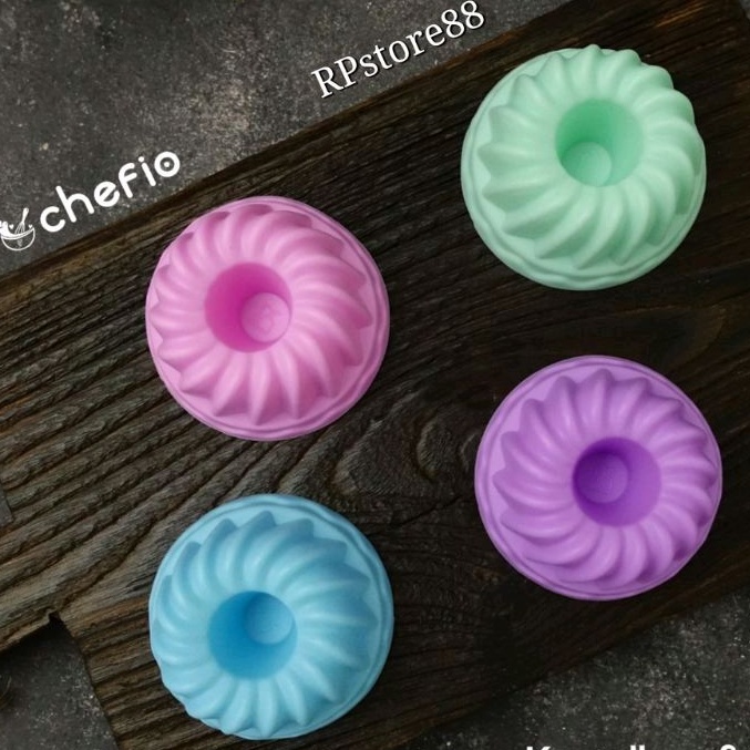 Cetakan Kue Putu Ayu Bolu Kukus Oven Silikon Twister Ukuran 6.5cm